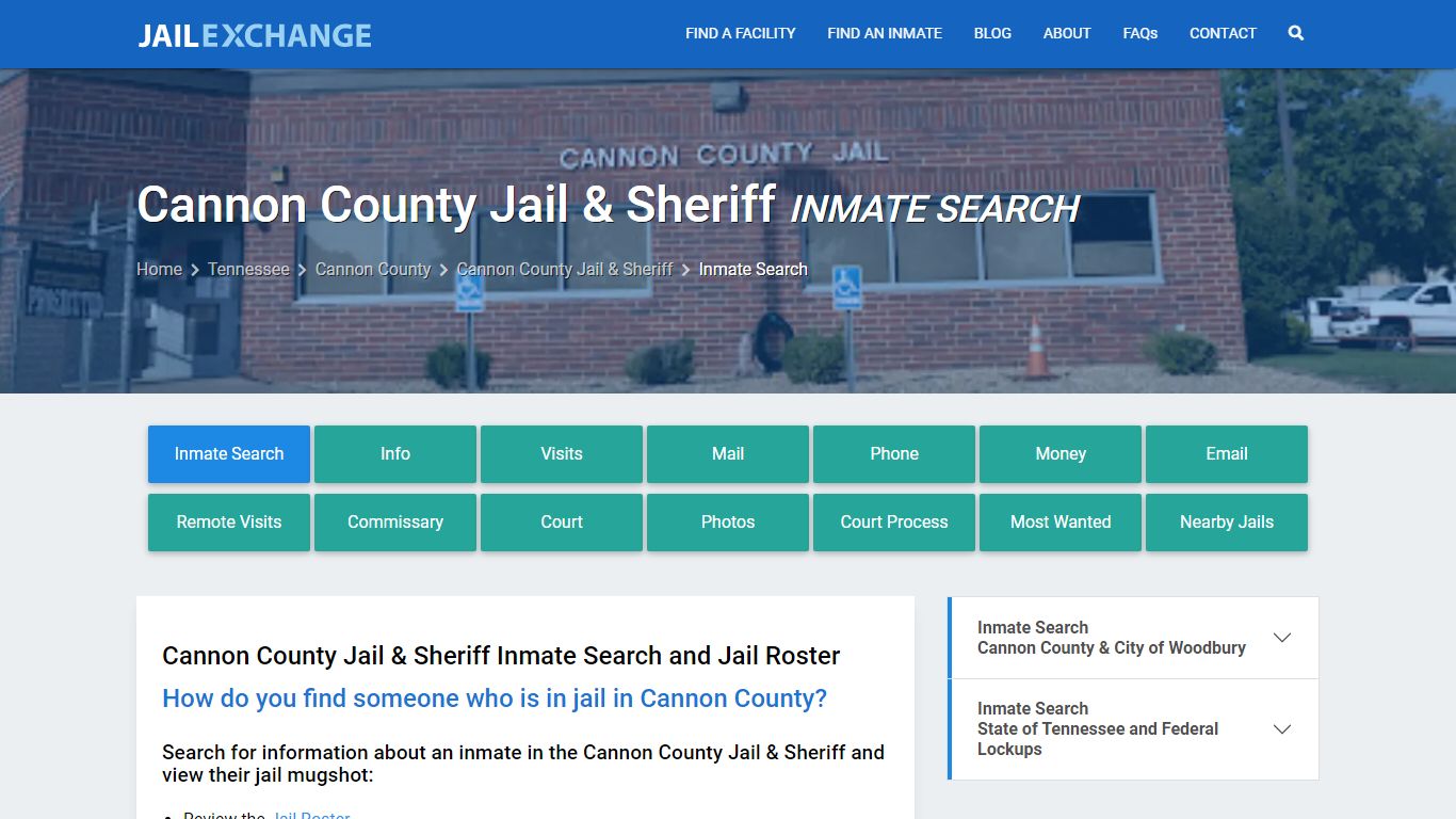 Inmate Search: Roster & Mugshots - Cannon County Jail & Sheriff, TN