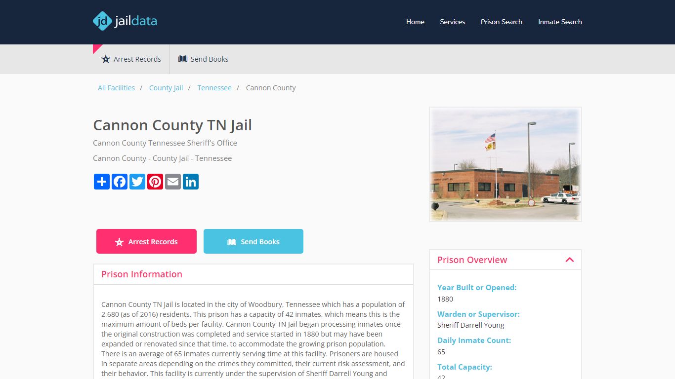 Cannon County TN Jail Inmate Search and Prisoner Info - Woodbury, TN